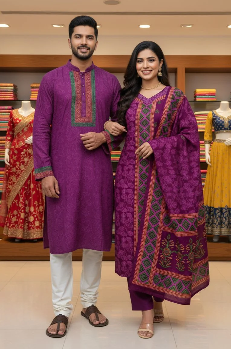 Block Print Three Piece