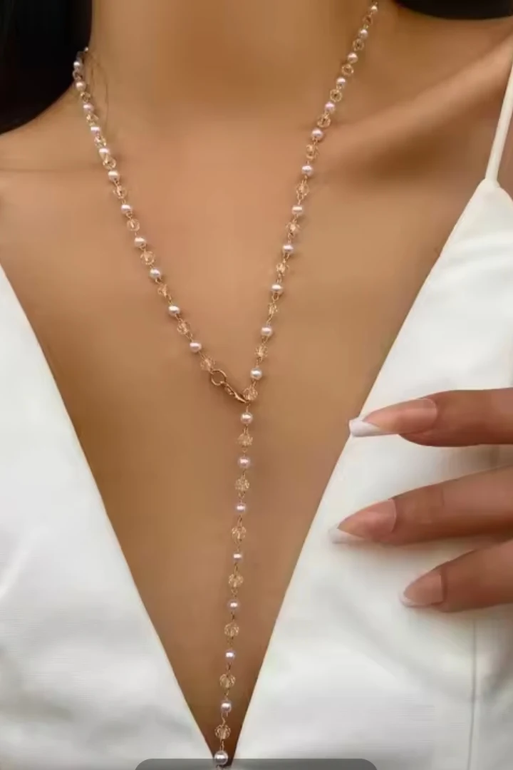 Y necklace, y2k necklace, lariat chain, multilayered chain